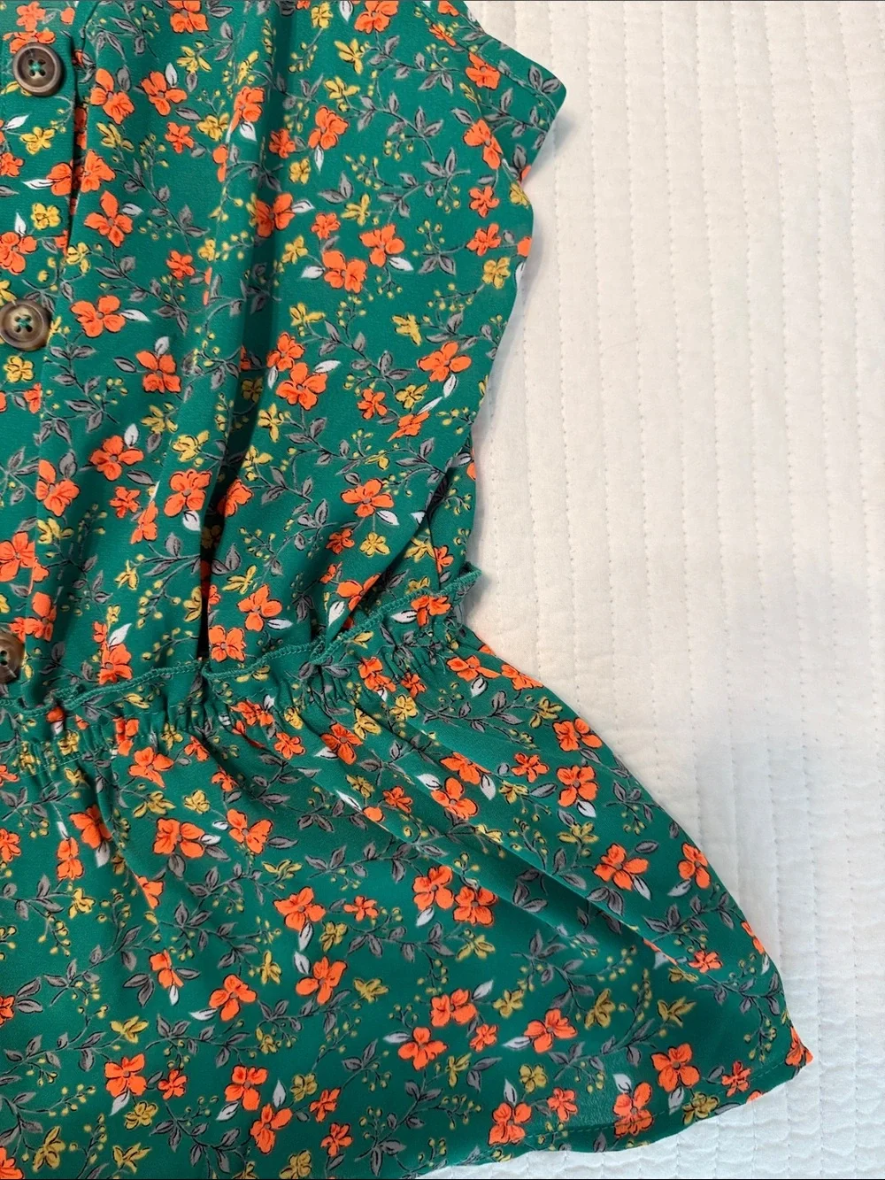 Sienna Sky Teal Floral Button-Front Spaghetti Strap Camisole
